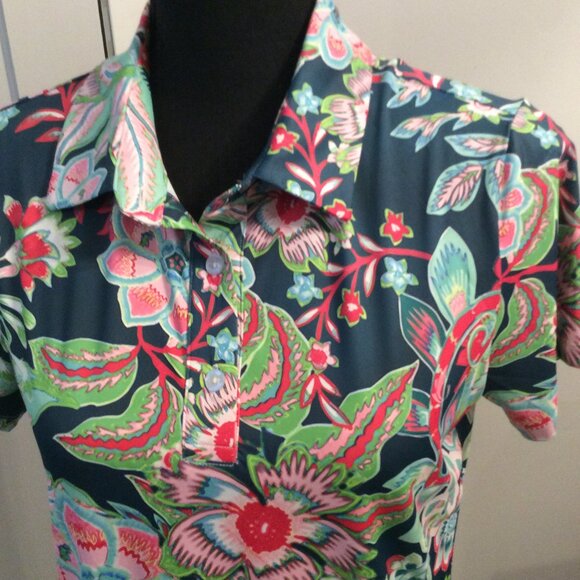 CEGOLFS Women's Polo Floral Small S Golf - Picture 2 of 5